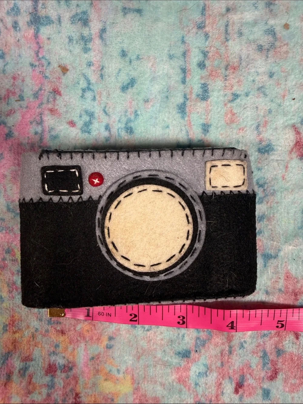 Stylish Camera Felt Phone Case - Black & Gray
